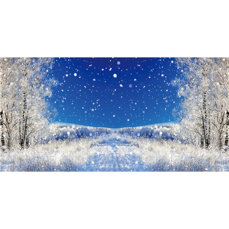 LFEEY 20x10ft Dreamy Forest Snowflake Background Winter Alps Snowy Landscape Photography Backdrop Falling Snow Covered Pine Tree Fir Mountain Snowfield Christmas New Year Holiday Studio Vinyl Props - Image 1